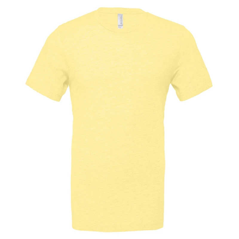 Image of Bella + Canvas Mens Heather Cvc Short Sleeve T-Shirt in Yellow Size: XS Yellow Male XS