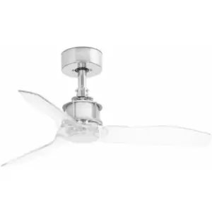 Image of Faro JUST - Chrome, Transparent Ceiling Fan 81cm Smart - Remote Included