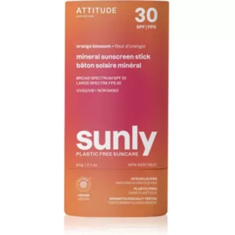 image of Attitude Sunly Sunscreen Stick SPF30 - Orange Blossom