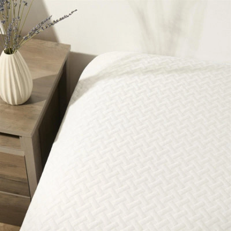Image of OHS OHS Mattress Protector Cooling Topper Pillowcase Fitted Sheet Bed in White Size: Double Fitted White Double Fitted Unisex 5027434212071
