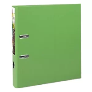 Image of Exacompta Prem Touch Lever Arch File 53156E 55mm Polypropylene 2 ring A4 Maxi Green Pack of 10