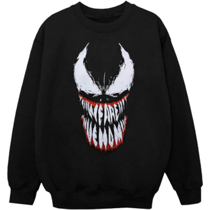 Image of Marvel Spider Man Venom Teeth Face Sweatshirt Black female