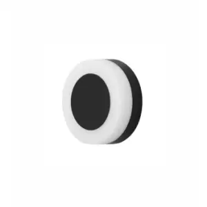 Image of Concord Round Outdoor Modern Wall Lamp Sandy Black Aluminium LED 9W 620Lm 3000K IP65 - Merano