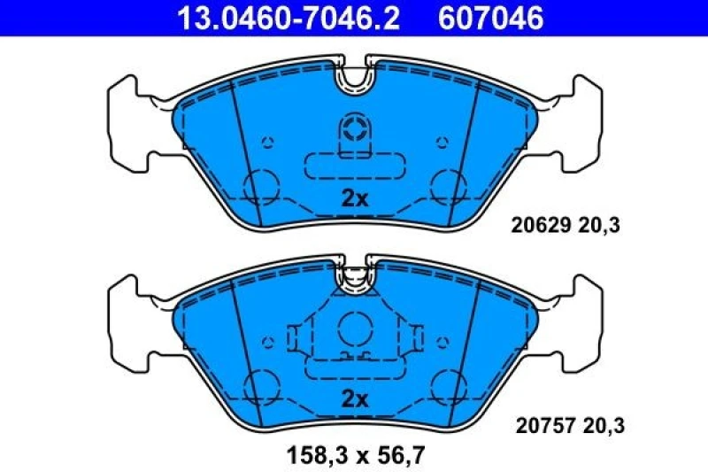 Image of ATE 13.0460-7046.2 Brake pad set excl. wear warning contact Brake Pad Set,disc brake (402)