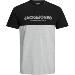 Image of Jack and Jones Blocking Tee Plus Size - Black