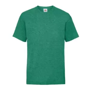 Image of Fruit Of The Loom Childrens/Kids Unisex Valueweight Short Sleeve T-Shirt (Pack of 2) (7-8) (Retro Heather Green)