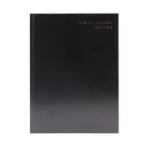 image of Academic Diary Day Per Page A4 Black 2023-2024 KF1A4ABK23