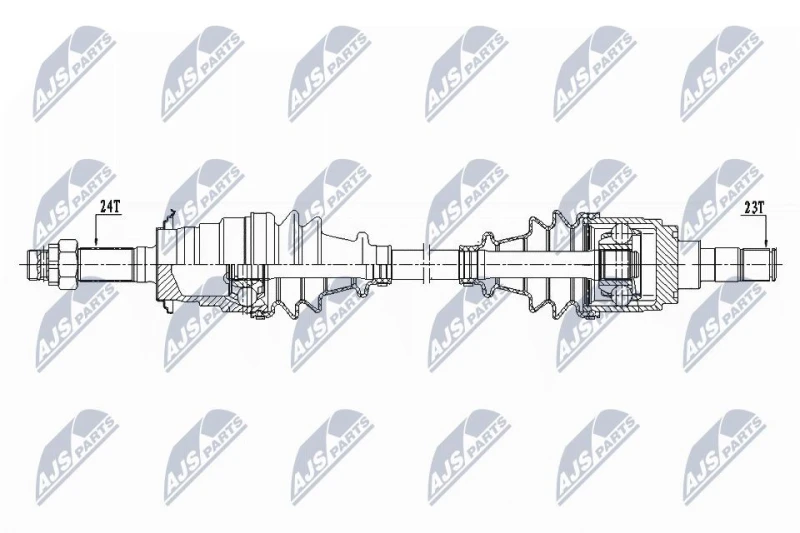 Image of NTY NPW-DA-000 Drive shaft Front Axle Left, without ABS sensor ring Drive Shaft (13)