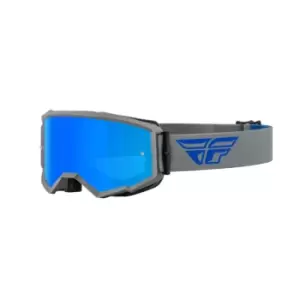 image of FLY Racing Zone Goggle Grey Blue W Sky Blue Mirror Smoke Lens