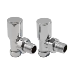 Towelrads Heating Style Round Angled Radiator Valves - Chrome