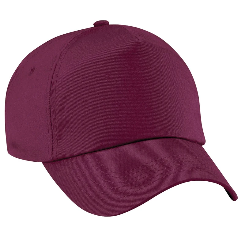 Image of Beechfield Beechfield Men Plain Original 5 Panel Baseball Cap Pack of 2 in Burgundy Burgundy One Size Male 5059269086923
