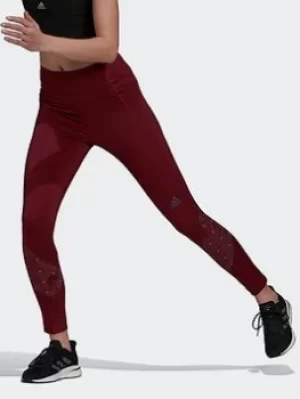 Image of adidas Own The Run Radically Reflective 7/8 Tights, Red Size XL Women