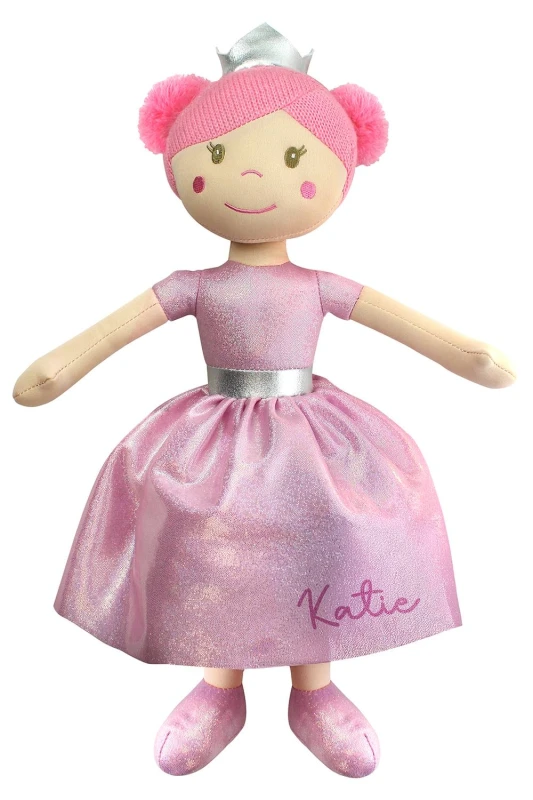 Image of Personalised Memento Company Womens Personalised Princess Rag Doll in Pink Pink Female
