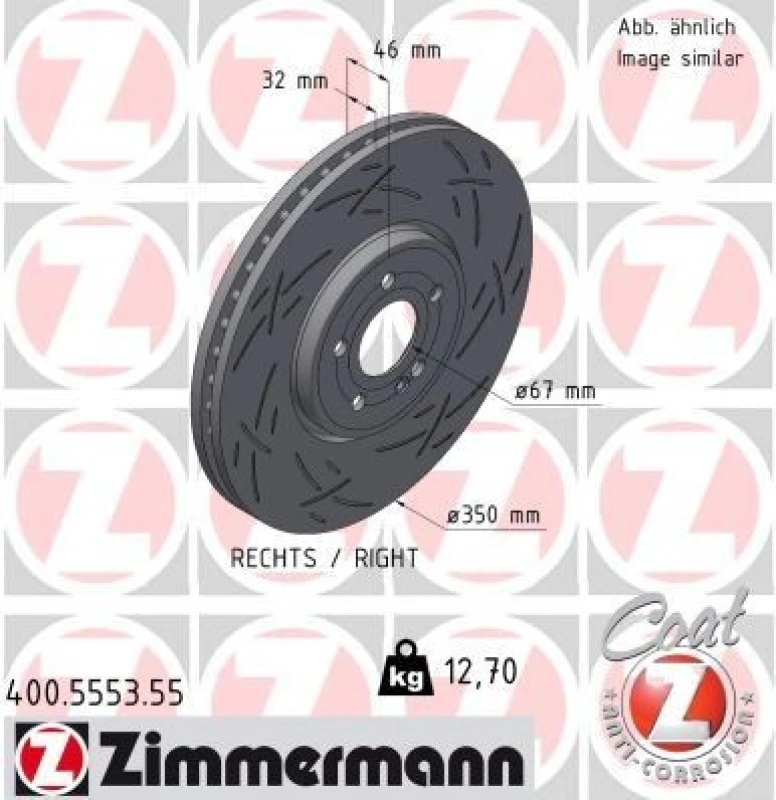Image of ZIMMERMANN Brake disc ZIMMERMANN 400.5553.55