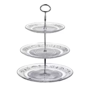 image of 3-Tier Clear Glass Cake Stand