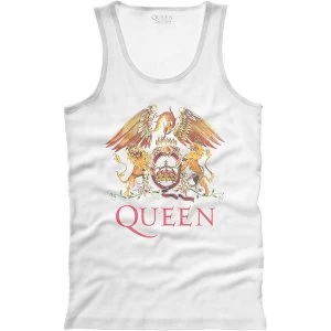 Image of Queen - Classic Crest Mens X-Small T-Shirt Vest - White