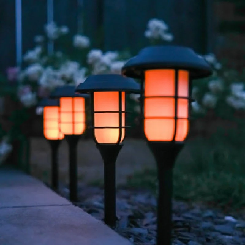 Image of Streetwize Solar Flaming LED Stake Lights (Pack of 4) Solar Lights Pack of 4 Black 38160203045