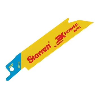 image of Starrett - STRB4185 B418-5 Bi-Metal Reciprocating Blade Metal Straight 100mm 18 TPI (Pack 5)