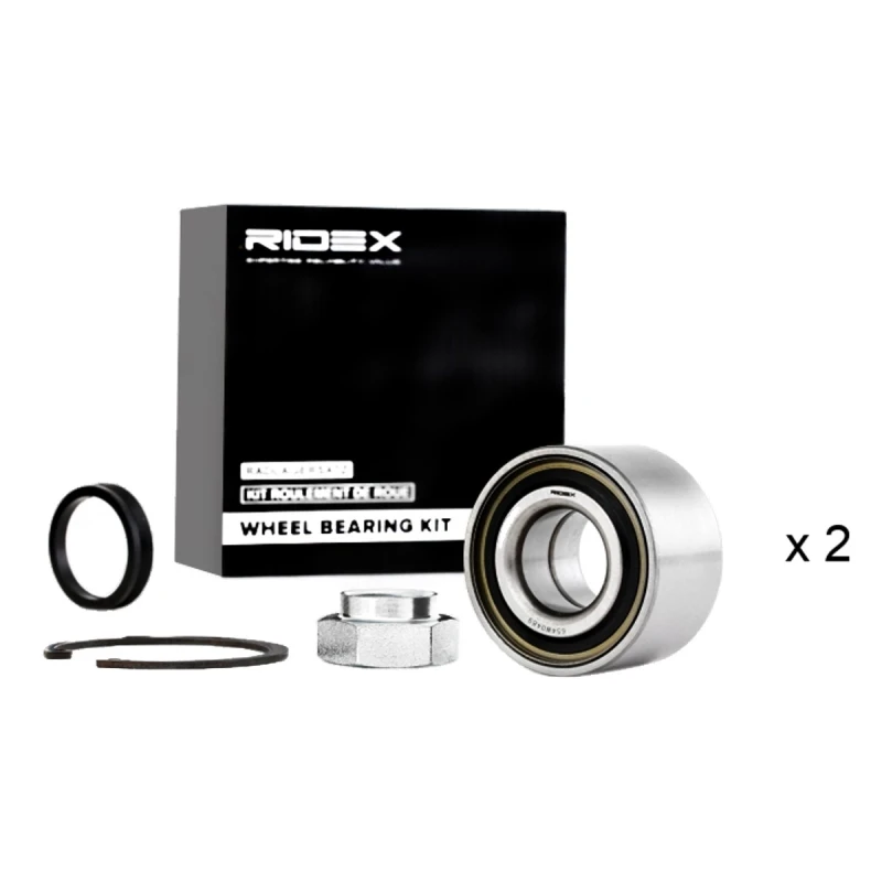 Image of RIDEX 654W1318 Wheel bearing kit Rear Axle, Contains two wheel bearing sets Wheel Bearing Kit (654)