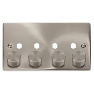 Image of Click Scolmore Deco 4 Gang 1600W Max 4 Unfurnished Dimmer Plate and Knob - VPSC154PL