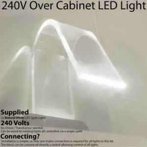 Image of 2x Over Cabinet LED Kit natural white Curved Glass Light Bathroom Make Up Lamp
