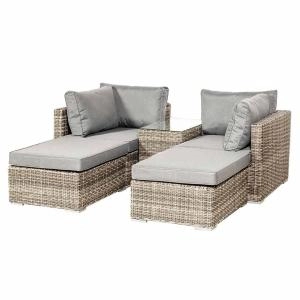 image of Royalcraft Wentworth Rattan 4 Seater Multi Setting Relaxer Set Synthetic Rattan - Garden & Outdoor