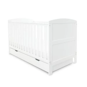 image of Ickle Bubba Coleby Classic Cot Bed And Under Drawer White