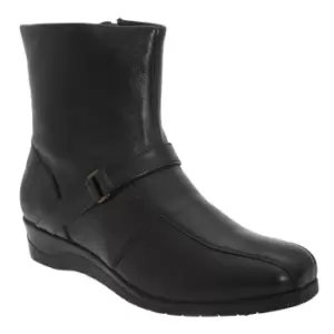 Image of Mod Comfys Womens/Ladies Softie Leather Inside Zip Ankle Boots (7 UK) (Black)