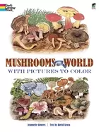 Image of mushrooms of the world with pictures to color