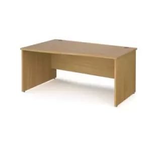 image of Office Desk Left Hand Wave Desk 1600mm Oak Top And Panel End Leg Maestro 25