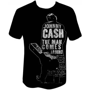 image of Johnny Cash Man Comes Around Mens Large T-Shirt - Black