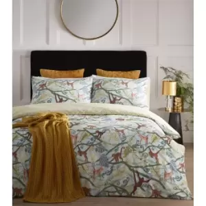 Image of Creative Cloth Monkey Forest Duvet Cover Set (Super King) (Green)