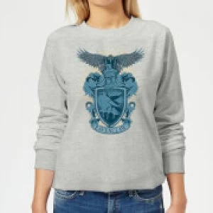 Image of Harry Potter Ravenclaw Drawn Crest Womens Sweatshirt - Grey - 3XL