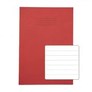Image of RHINO A4 Exercise Book 32 Pages 16 Leaf Red 12mm Lined VDU014-80-4