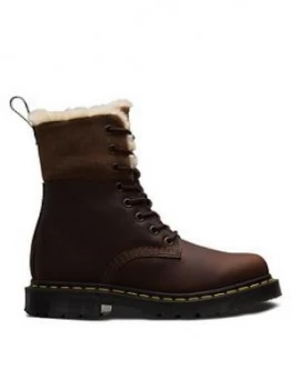 Image of Dr Martens 1460 Kolbert Fold Down Ankle Boots - Dark Brown, Size 5, Women
