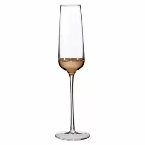 Image of Premier Housewares Set of 4 Champagne Glasses - Clear Glass/Gold