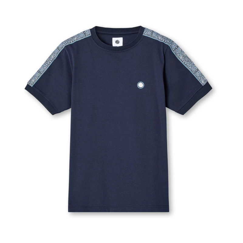 Image of Pretty Green Mens Eclipse Paisley Regular Fit T-Shirt Navy male Small