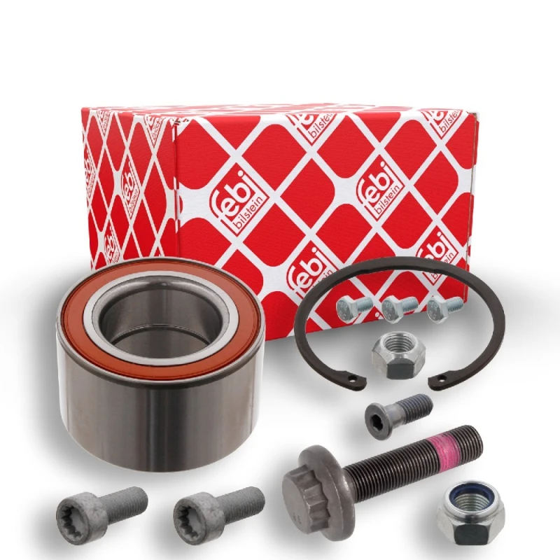 Image of FEBI BILSTEIN 19914 Wheel bearing kit with fastening/mounting material, Front Axle Right Wheel Bearing Kit (654)