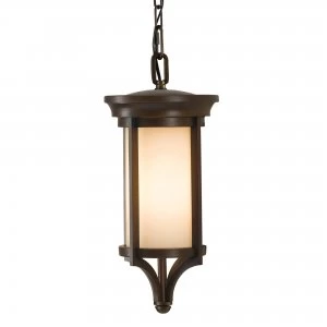 Image of 1 Light Small Outdoor Ceiling Chain Lantern Heritage Bronze, E27