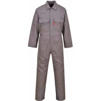 image of Portwest - BIZ1 Grey Sz 3XL R Bizweld Flame Retardant Welder Overall Coverall Safety Boiler Suit