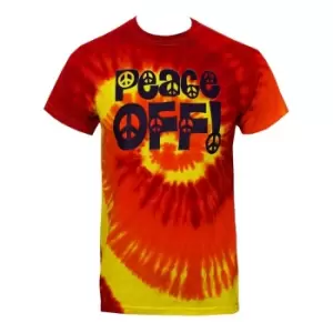 Image of Grindstore Mens Peace Off Tie Dye T-Shirt (L) (Red)