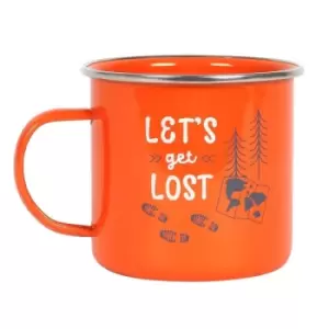 Image of Let's Get Lost Orange Enamel Mug
