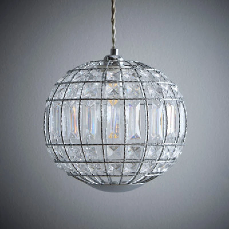 Image of K Living Apollo Chrome And Clear Acrylic Beads Light Pendant