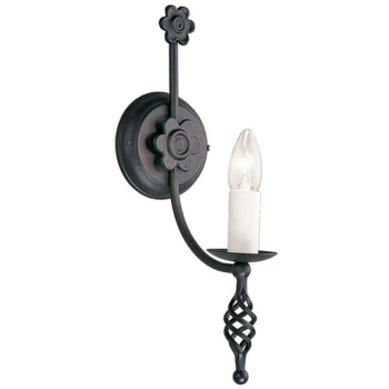 image of Belfry - 1 Light Indoor Candle Wall Light Black, E14 - Elstead