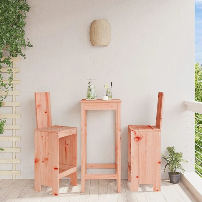 Image of vidaXL Bar Stools 2 pcs 40x42x120cm Solid Wood Douglas, Brown 825357