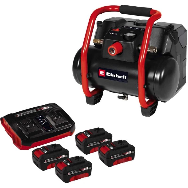 Image of Einhell TE-AC 36/150 Li OF 36v Cordless Oil Free Air Compressor 4 x 4ah Li-ion Twin or Dual Battery Charger TE-AC 36/150 Li OF