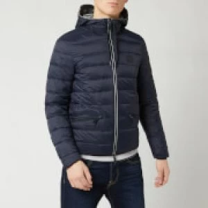 Image of Armani Exchange Padded Down Hooded Jacket Navy Size 2XL Men