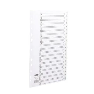 Image of Concord A4 Index A Z 20 Part Polypropylene Multipunched Reinforced Holes 120 Microns White