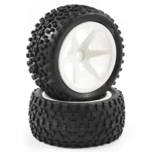 Image of Fastrax 1/10Th Mounted Cuboid Buggy Rear Tyres 6-Spoke