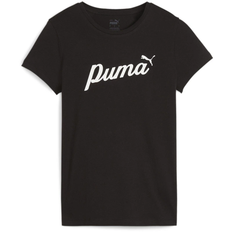 Image of Puma Ess+ Script Tee T-Shirt Womens - Black 8